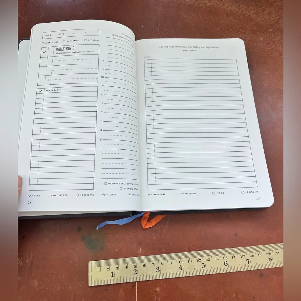 New A5 Full Focus Planner Linen Productivity Organizer Goal Setting Gray Paper